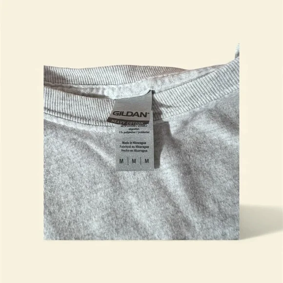 Gildan Gray Long Sleeve Tee with Heart Design #346 - Picture 3 of 3